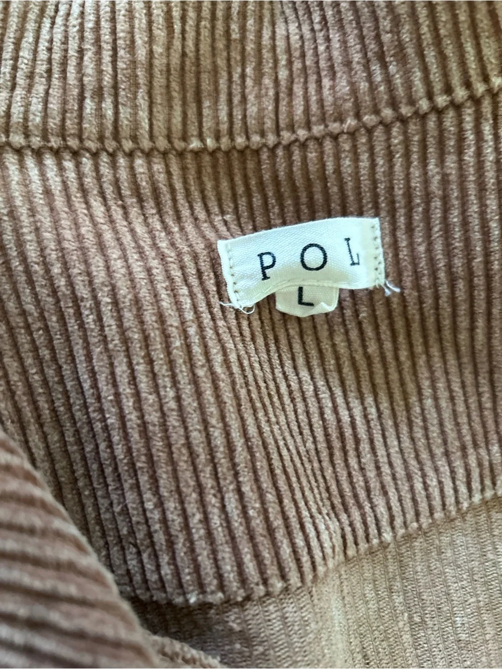 Sz L POL Corduroy Distressed boho Jacket - Taupe Brown